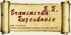 Branimirka Ružesković vizit kartica